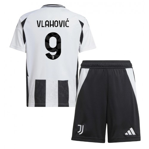 Dres Juventus Dusan Vlahovic #9 Domaci za djecu 2024-25 Kratak Rukav (+ kratke hlače)